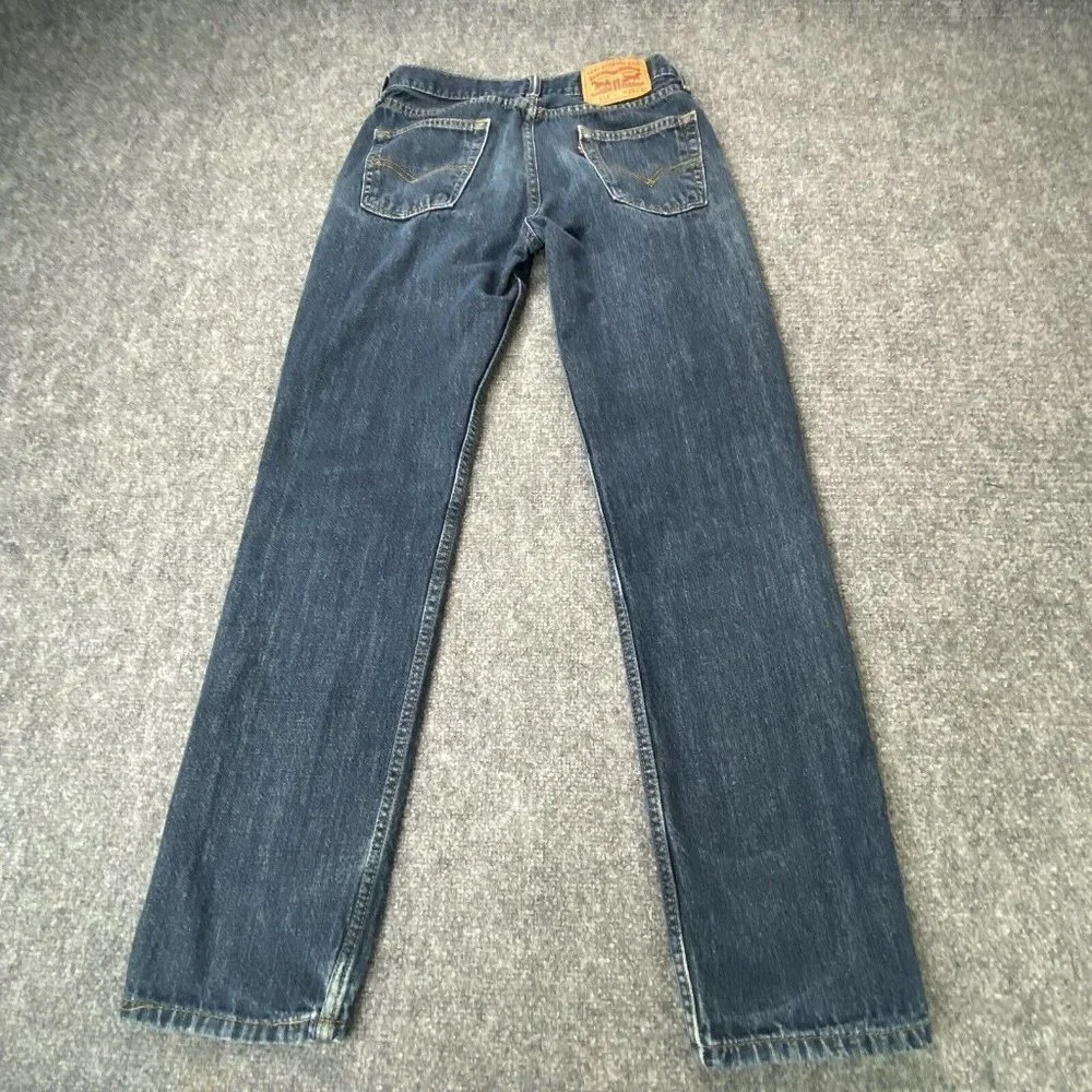 Levi's 514 Slim Straight Men 29x30.5 Blue Denim Distressed Fade Streetwear Work